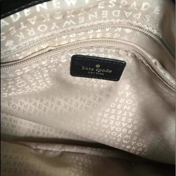 KateSpade NewYork Black/Creme StripedLeather Purse - Picture 9 of 14